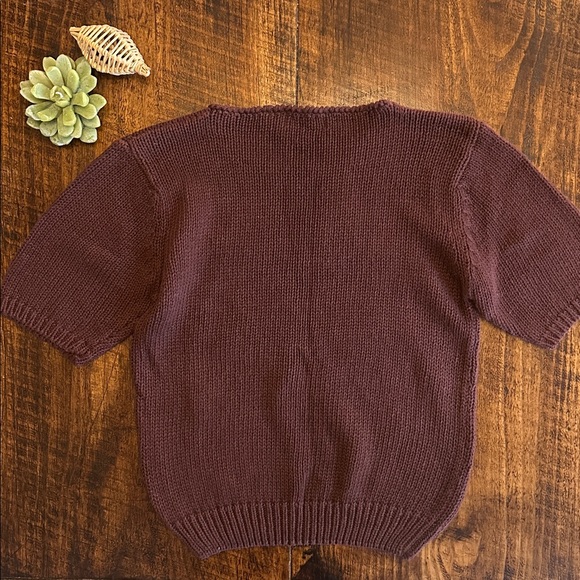 JHCollectibles | Vintage Cotton Blend Short Sleeve Sweater w/Floral Graphic, M - Picture 3 of 7